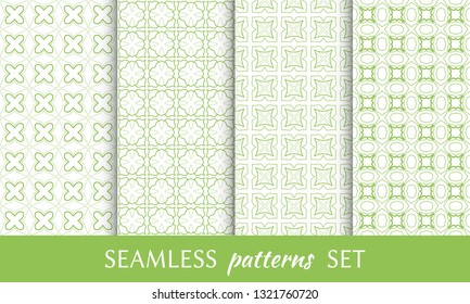 Set of seamless line patterns. Colorful geometric backgrounds collection. Endless repeating linear texture for wallpaper, packaging, banners, invitations, business cards, fabric print