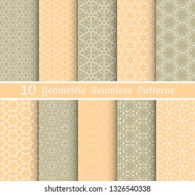 Set of seamless line patterns. Colorful geometric backgrounds collection. Endless repeating linear texture for wallpaper, packaging, banners, invitations, business cards, fabric print