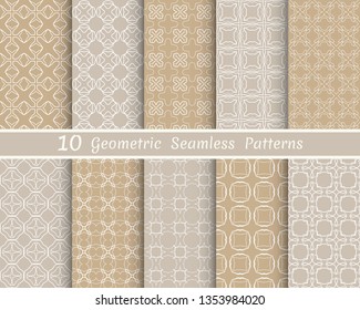 Set of seamless line patterns. Colorful geometric backgrounds collection. Endless repeating linear texture for wallpaper, packaging, banners, invitations, business cards, fabric print