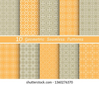 Set of seamless line patterns. Colorful geometric backgrounds collection. Endless repeating linear texture for wallpaper, packaging, banners, invitations, business cards, fabric print