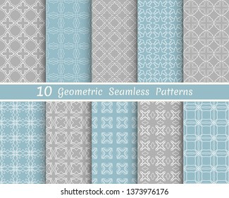 Set of seamless line patterns. Colorful geometric backgrounds collection. Endless repeating linear texture for wallpaper, packaging, banners, invitations, business cards, fabric print