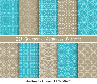 Set of seamless line patterns. Colorful geometric backgrounds collection. Endless repeating linear texture for wallpaper, packaging, banners, invitations, business cards, fabric print