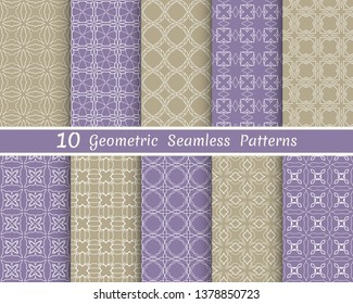 Set of seamless line patterns. Colorful geometric backgrounds collection. Endless repeating linear texture for wallpaper, packaging, banners, invitations, business cards, fabric print