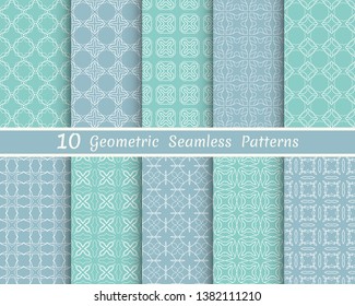 Set of seamless line patterns. Colorful geometric backgrounds collection. Endless repeating linear texture for wallpaper, packaging, banners, invitations, business cards, fabric print