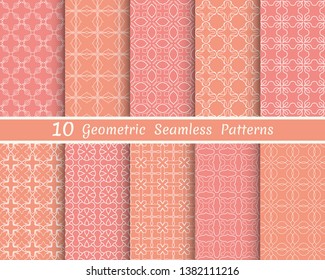 Set of seamless line patterns. Colorful geometric backgrounds collection. Endless repeating linear texture for wallpaper, packaging, banners, invitations, business cards, fabric print