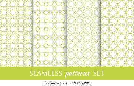 Set of seamless line patterns. Colorful geometric backgrounds collection. Endless repeating linear texture for wallpaper, packaging, banners, invitations, business cards, fabric print