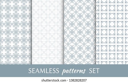 Set of seamless line patterns. Colorful geometric backgrounds collection. Endless repeating linear texture for wallpaper, packaging, banners, invitations, business cards, fabric print