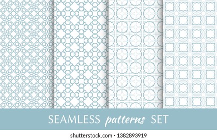 Set of seamless line patterns. Colorful geometric backgrounds collection. Endless repeating linear texture for wallpaper, packaging, banners, invitations, business cards, fabric print