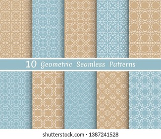 Set of seamless line patterns. Colorful geometric backgrounds collection. Endless repeating linear texture for wallpaper, packaging, banners, invitations, business cards, fabric print