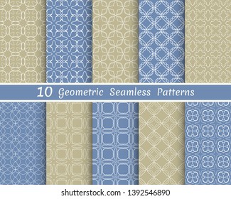 Set of seamless line patterns. Colorful geometric backgrounds collection. Endless repeating linear texture for wallpaper, packaging, banners, invitations, business cards, fabric print