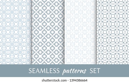 Set of seamless line patterns. Colorful geometric backgrounds collection. Endless repeating linear texture for wallpaper, packaging, banners, invitations, business cards, fabric print