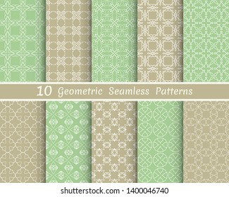 Set of seamless line patterns. Colorful geometric backgrounds collection. Endless repeating linear texture for wallpaper, packaging, banners, invitations, business cards, fabric print