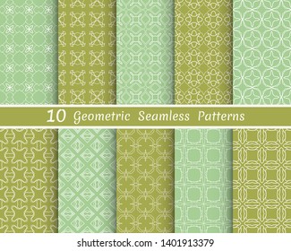 Set of seamless line patterns. Colorful geometric backgrounds collection. Endless repeating linear texture for wallpaper, packaging, banners, invitations, business cards, fabric print