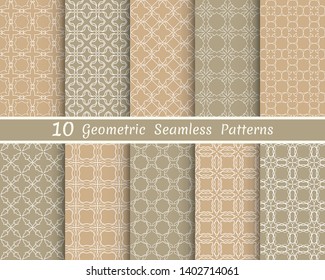 Set of seamless line patterns. Colorful geometric backgrounds collection. Endless repeating linear texture for wallpaper, packaging, banners, invitations, business cards, fabric print