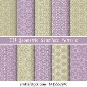 Set of seamless line patterns. Colorful geometric backgrounds collection. Endless repeating linear texture for wallpaper, packaging, banners, invitations, business cards, fabric print