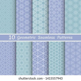 Set of seamless line patterns. Colorful geometric backgrounds collection. Endless repeating linear texture for wallpaper, packaging, banners, invitations, business cards, fabric print