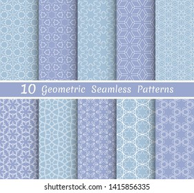 Set of seamless line patterns. Colorful geometric backgrounds collection. Endless repeating linear texture for wallpaper, packaging, banners, invitations, business cards, fabric print