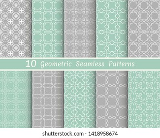 Set of seamless line patterns. Colorful geometric backgrounds collection. Endless repeating linear texture for wallpaper, packaging, banners, invitations, business cards, fabric print