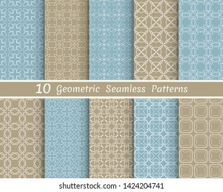 Set of seamless line patterns. Colorful geometric backgrounds collection. Endless repeating linear texture for wallpaper, packaging, banners, invitations, business cards, fabric print