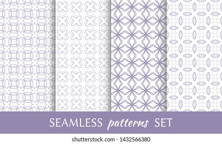 Set of seamless line patterns. Colorful geometric backgrounds collection. Endless repeating linear texture for wallpaper, packaging, banners, invitations, business cards, fabric print