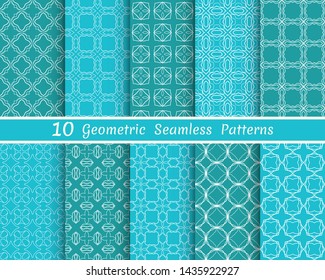 Set of seamless line patterns. Colorful geometric backgrounds collection. Endless repeating linear texture for wallpaper, packaging, banners, invitations, business cards, fabric print