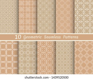 Set of seamless line patterns. Colorful geometric backgrounds collection. Endless repeating linear texture for wallpaper, packaging, banners, invitations, business cards, fabric print