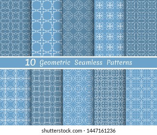 Set of seamless line patterns. Colorful geometric backgrounds collection. Endless repeating linear texture for wallpaper, packaging, banners, invitations, business cards, fabric print