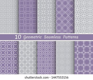 Set of seamless line patterns. Colorful geometric backgrounds collection. Endless repeating linear texture for wallpaper, packaging, banners, invitations, business cards, fabric print