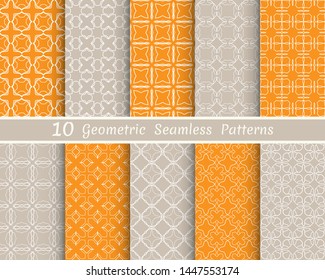 Set of seamless line patterns. Colorful geometric backgrounds collection. Endless repeating linear texture for wallpaper, packaging, banners, invitations, business cards, fabric print