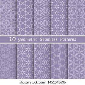 Set of seamless line patterns. Colorful geometric backgrounds collection. Endless repeating linear texture for wallpaper, packaging, banners, invitations, business cards, fabric print