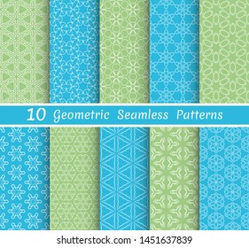 Set of seamless line patterns. Colorful geometric backgrounds collection. Endless repeating linear texture for wallpaper, packaging, banners, invitations, business cards, fabric print