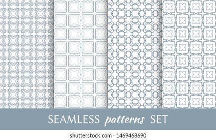 Set of seamless line patterns. Colorful geometric backgrounds collection. Endless repeating linear texture for wallpaper, packaging, banners, invitations, business cards, fabric print