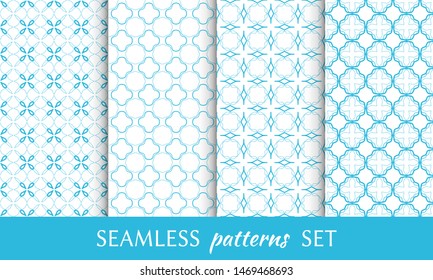 Set of seamless line patterns. Colorful geometric backgrounds collection. Endless repeating linear texture for wallpaper, packaging, banners, invitations, business cards, fabric print