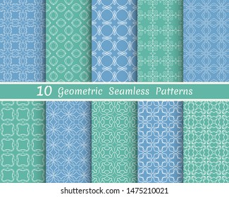 Set of seamless line patterns. Colorful geometric backgrounds collection. Endless repeating linear texture for wallpaper, packaging, banners, invitations, business cards, fabric print