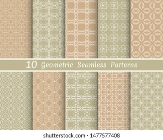 Set of seamless line patterns. Colorful geometric backgrounds collection. Endless repeating linear texture for wallpaper, packaging, banners, invitations, business cards, fabric print