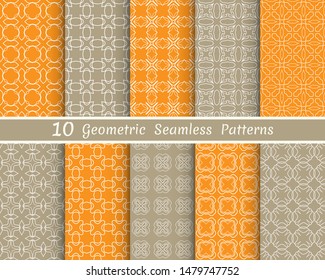 Set of seamless line patterns. Colorful geometric backgrounds collection. Endless repeating linear texture for wallpaper, packaging, banners, invitations, business cards, fabric print