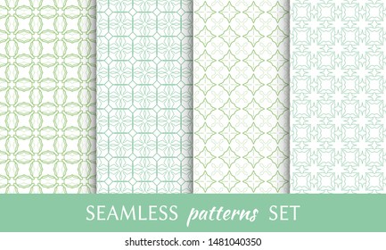 Set of seamless line patterns. Colorful geometric backgrounds collection. Endless repeating linear texture for wallpaper, packaging, banners, invitations, business cards, fabric print