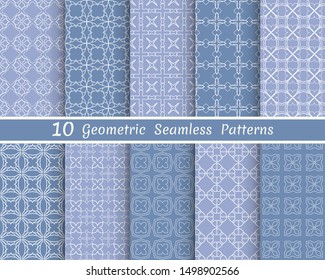 Set of seamless line patterns. Colorful geometric backgrounds collection. Endless repeating linear texture for wallpaper, packaging, banners, invitations, business cards, fabric print