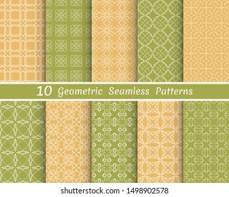 Set of seamless line patterns. Colorful geometric backgrounds collection. Endless repeating linear texture for wallpaper, packaging, banners, invitations, business cards, fabric print