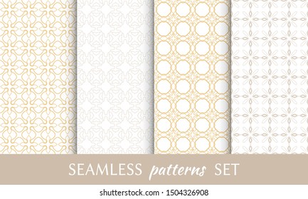 Set of seamless line patterns. Colorful geometric backgrounds collection. Endless repeating linear texture for wallpaper, packaging, banners, invitations, business cards, fabric print