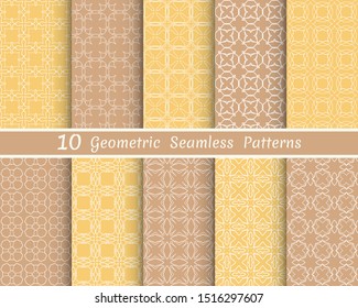 Set of seamless line patterns. Colorful geometric backgrounds collection. Endless repeating linear texture for wallpaper, packaging, banners, invitations, business cards, fabric print