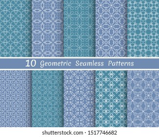 Set of seamless line patterns. Colorful geometric backgrounds collection. Endless repeating linear texture for wallpaper, packaging, banners, invitations, business cards, fabric print