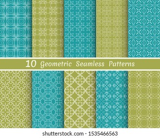 Set of seamless line patterns. Colorful geometric backgrounds collection. Endless repeating linear texture for wallpaper, packaging, banners, invitations, business cards, fabric print