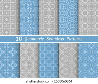 Set of seamless line patterns. Colorful geometric backgrounds collection. Endless repeating linear texture for wallpaper, packaging, banners, invitations, business cards, fabric print