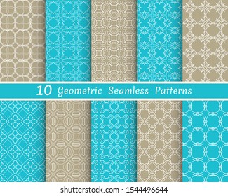 Set of seamless line patterns. Colorful geometric backgrounds collection. Endless repeating linear texture for wallpaper, packaging, banners, invitations, business cards, fabric print