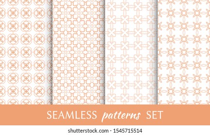Set of seamless line patterns. Colorful geometric backgrounds collection. Endless repeating linear texture for wallpaper, packaging, banners, invitations, business cards, fabric print