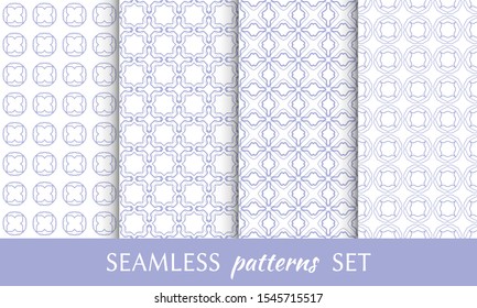 Set of seamless line patterns. Colorful geometric backgrounds collection. Endless repeating linear texture for wallpaper, packaging, banners, invitations, business cards, fabric print