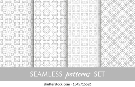 Set of seamless line patterns. Colorful geometric backgrounds collection. Endless repeating linear texture for wallpaper, packaging, banners, invitations, business cards, fabric print