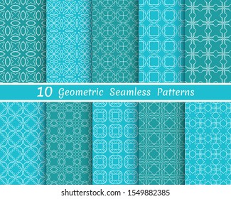 Set of seamless line patterns. Colorful geometric backgrounds collection. Endless repeating linear texture for wallpaper, packaging, banners, invitations, business cards, fabric print