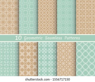 Set of seamless line patterns. Colorful geometric backgrounds collection. Endless repeating linear texture for wallpaper, packaging, banners, invitations, business cards, fabric print